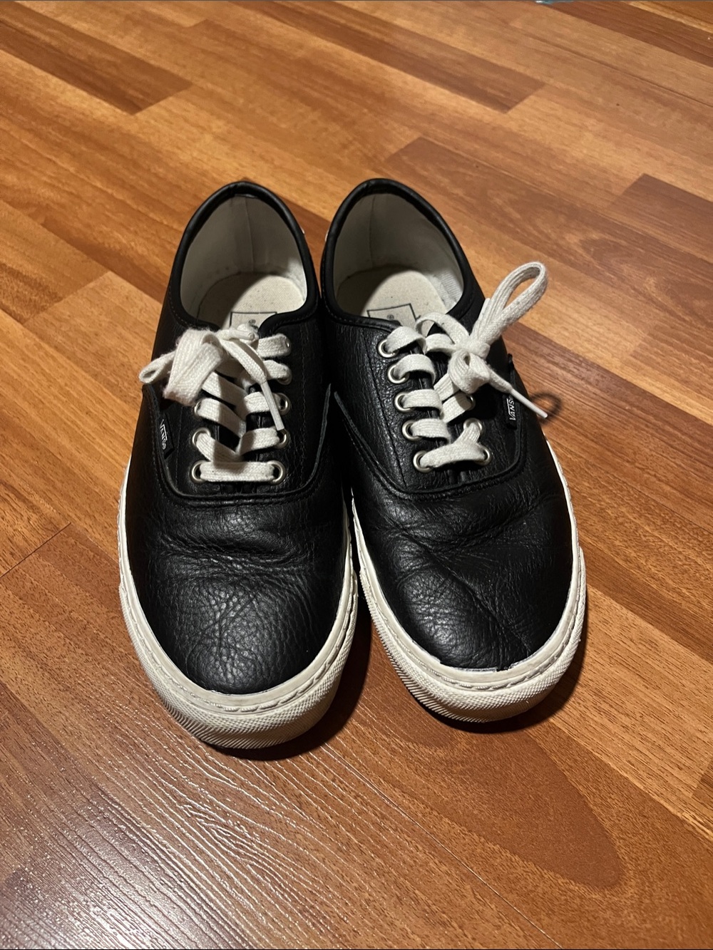 Black Leather Low-Top Vans